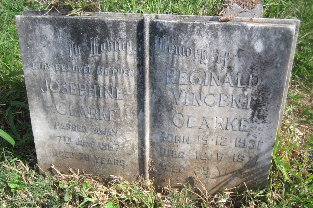 CLARKE Reginald Vincent 1931-1971 &amp; Josephine -1967