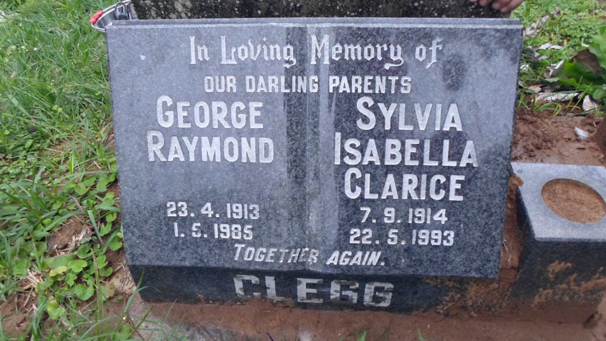 CLEGG George Raymond 1913-1985 &amp; Sylvia Isabella Clarice 1914-1993
