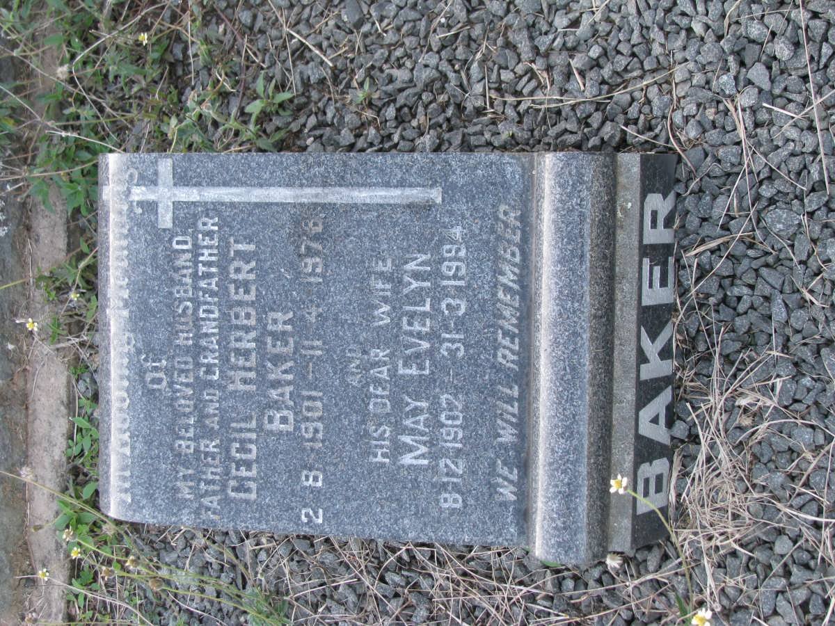 BAKER Cecil Herbert 1901-1978 &amp; May Evelyn 1902-1994
