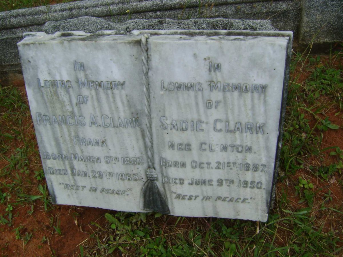 CLARK Francis A. 1887-1965 &amp; Sadie CLINTON 1887-1950