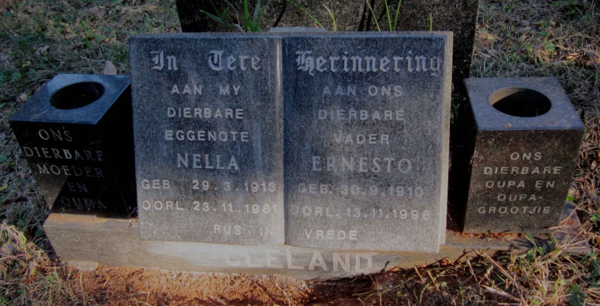 CLELAND Ernesto 1910-1996 &amp; Nella 1913-1981