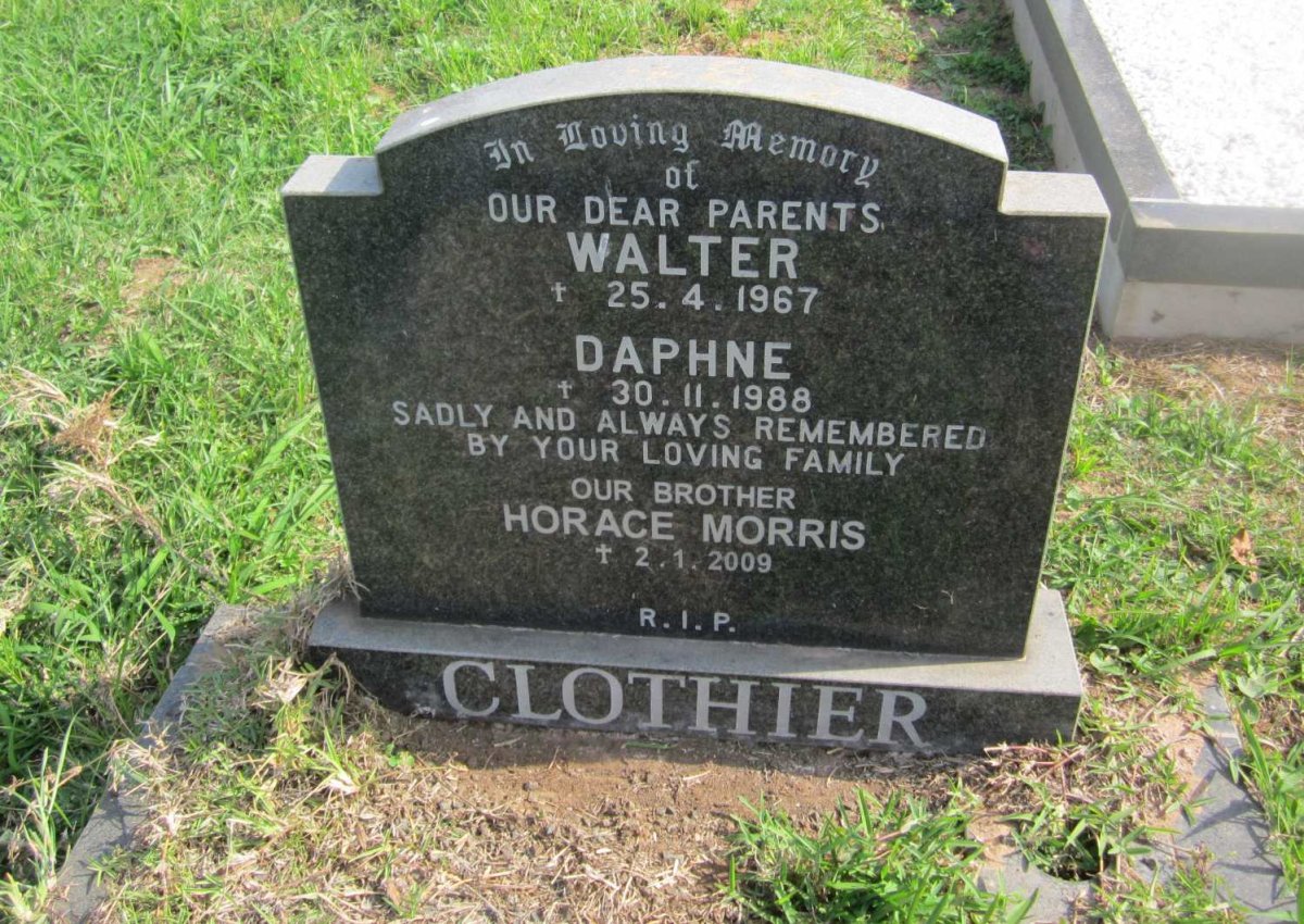 CLOTHIER Walter -1967 &amp; Daphne -1988 :: CLOTHIER Horace Morris -2009