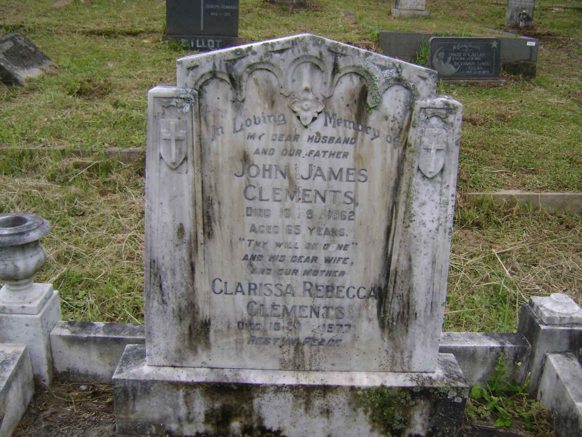 CLEMENTS John James -1962 &amp; Clarissa Rebecca -1977 :: CLEMENTS John James -1947