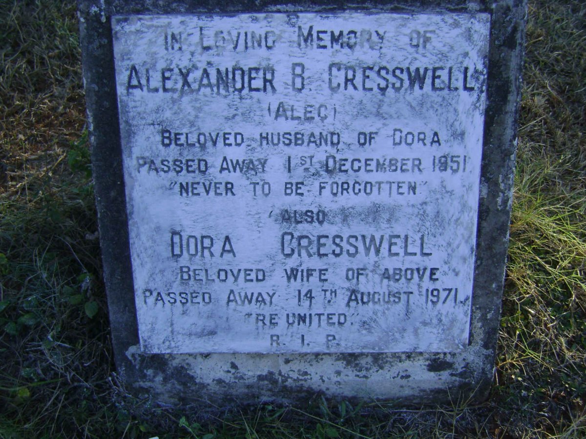CRESSWELL Alexander B. -1951 &amp; Dora -1971