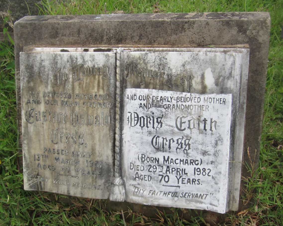 CRESS Gustare Oswald -1961 &amp; Doris Edith MacHARG -1982