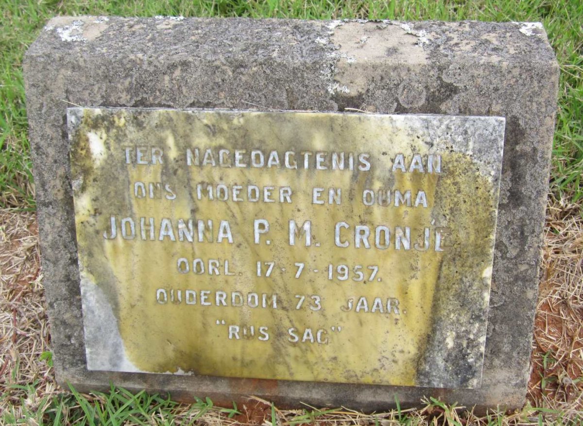 CRONJE Johanna P.M. -1957