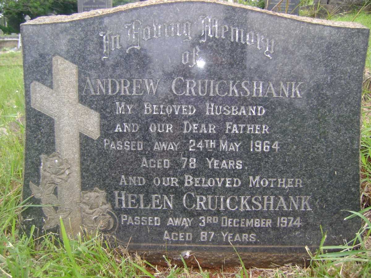 CRUICKSHANK Andrew -1964 &amp; Helen 1974