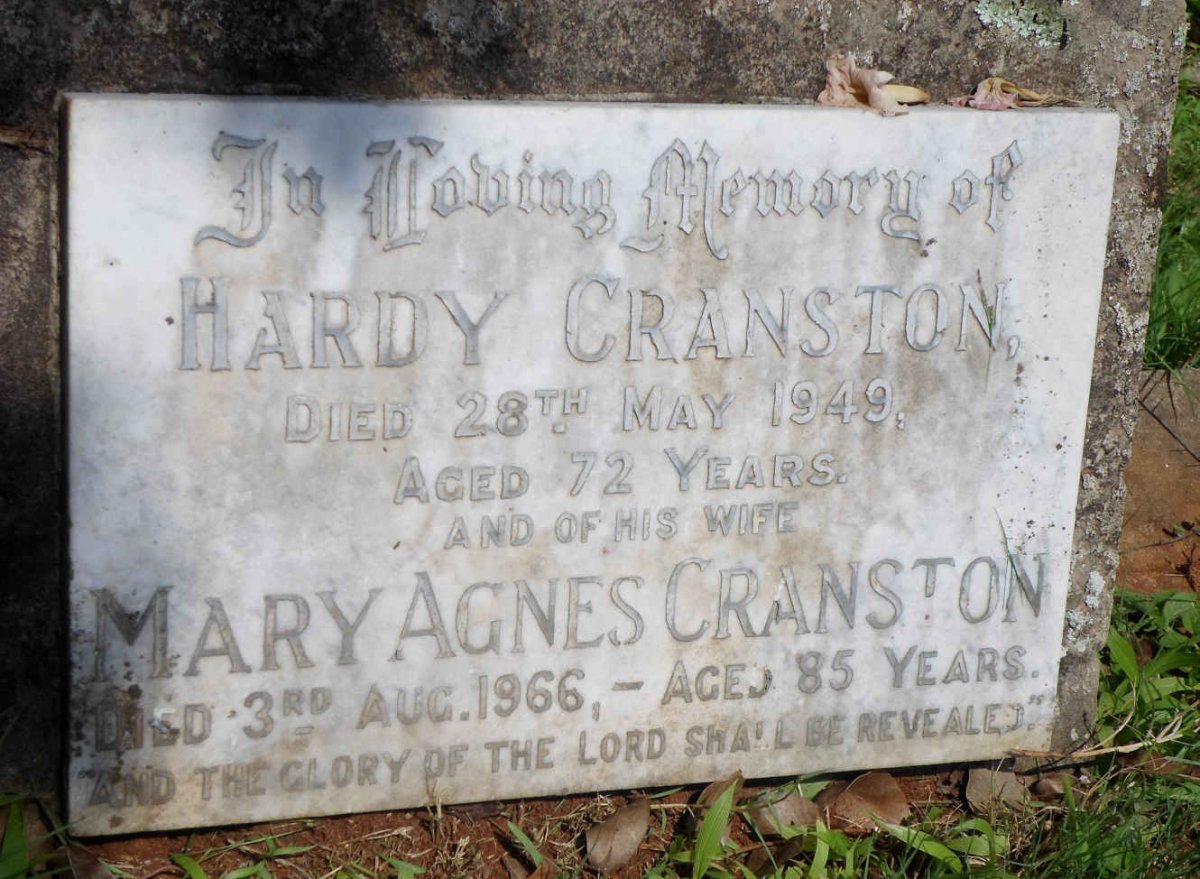 CRANSTON Hardy -1949 &amp; Mary Agnes -1966