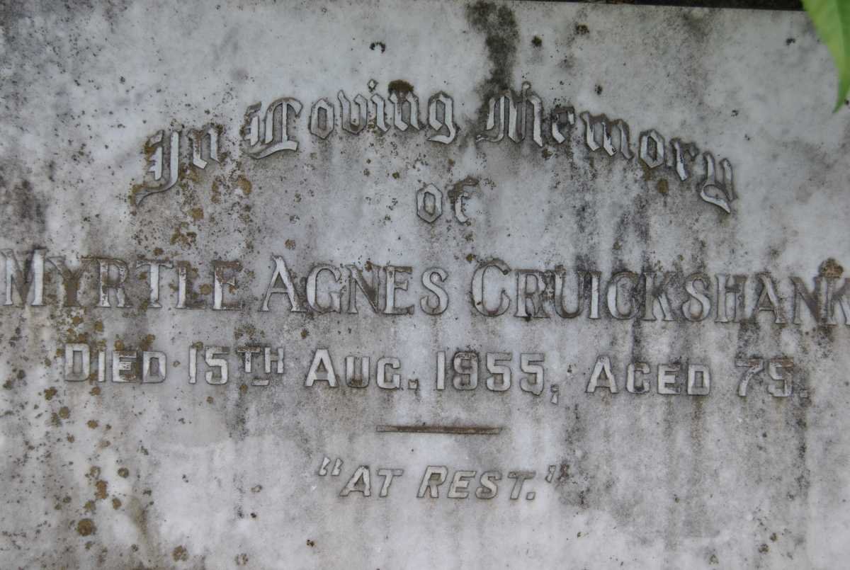 CRUICKSHANK Myrtle Agnes -1955