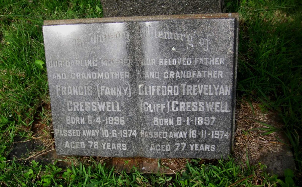 CRESSWELL Clifford Trevelyan 1897-1974 &amp; Francis 1896-1974