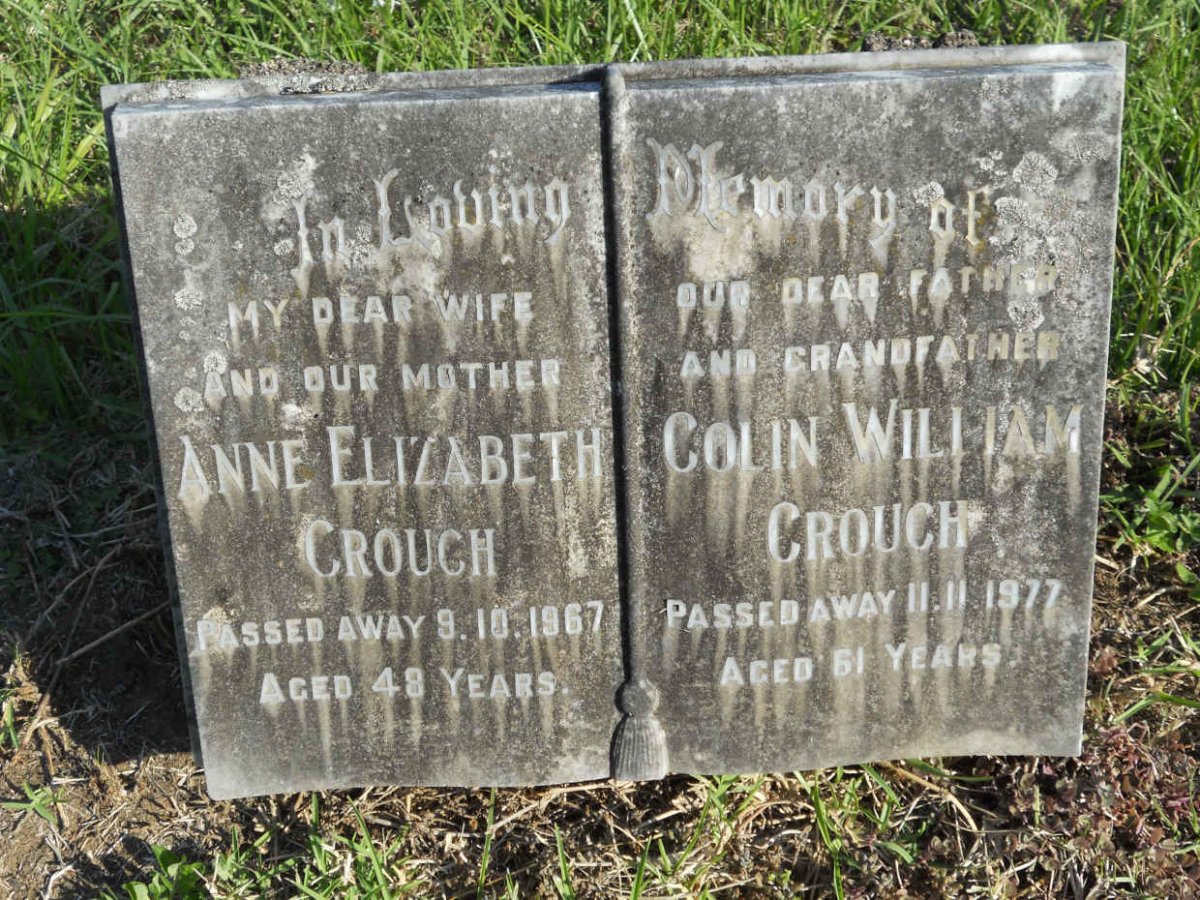 CROUCH Colin William -1977 &amp; Anne Elizabeth -1967