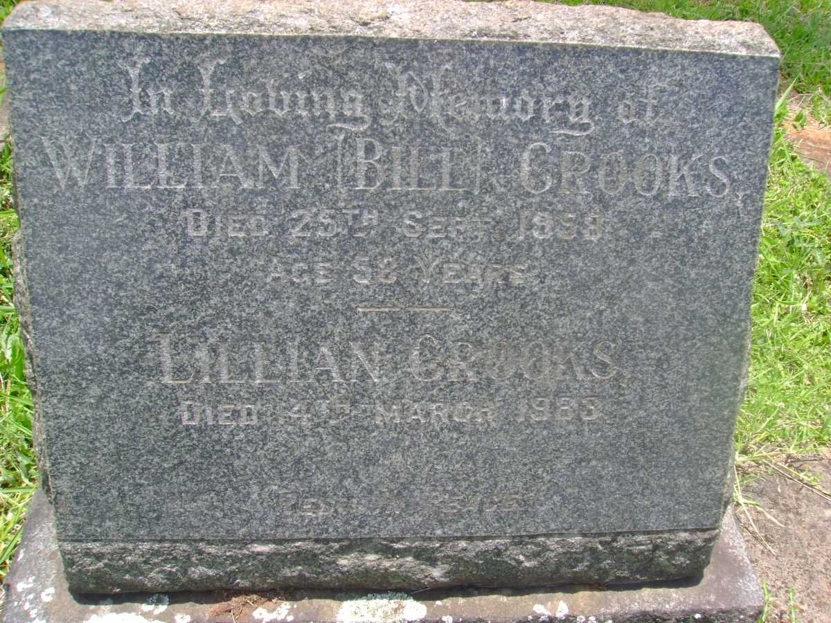CROOKS William -1958 &amp; Lillian -1988