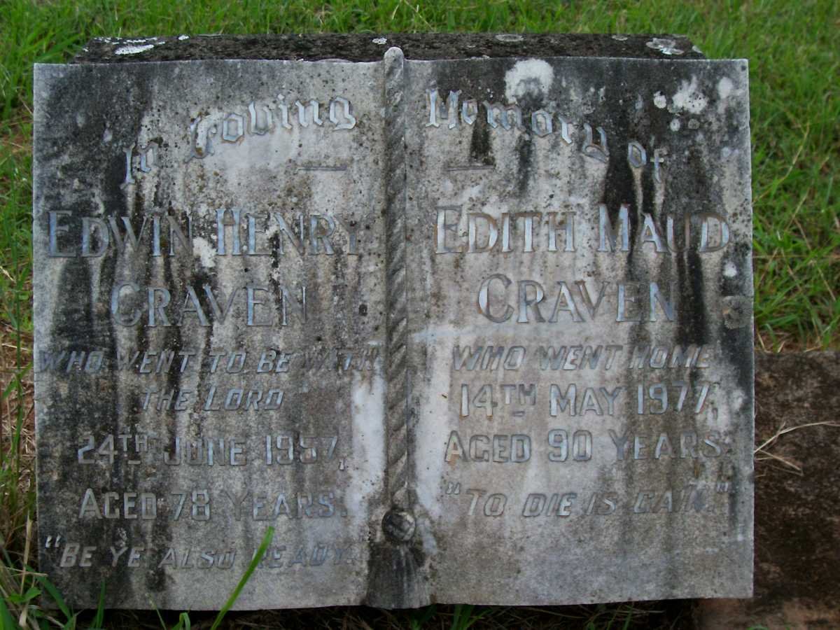 CRAVEN Edwin Henry -1957 &amp; Edith Maud -1977