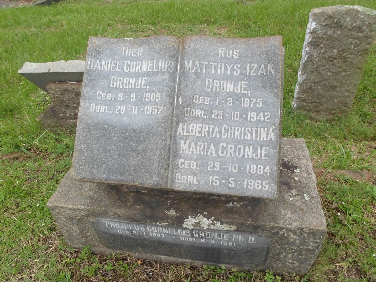 CRONJE Matthys Izak 1875-1942 &amp; Alberta Christina Maria 1884-1965