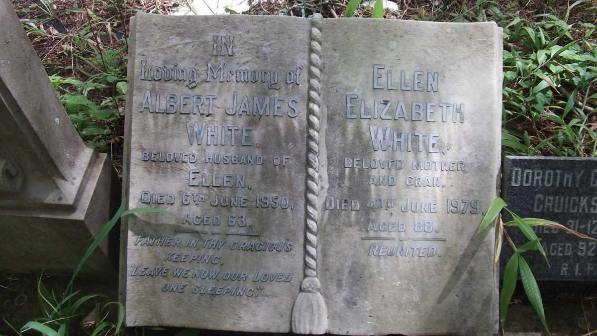 WHITE Albert James -1950 &amp; Ellen Elizabeth -1979