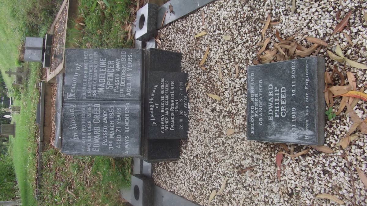 CREED Edward -1953 &amp; Madeleine SPENCER -1980 :: LINES Francis Ronald 1921-1983 :: CREED Edward Philip 1919-2003