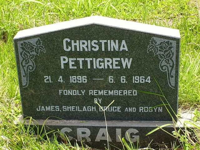 CRAIG Christina Pettigrew 1896-1964