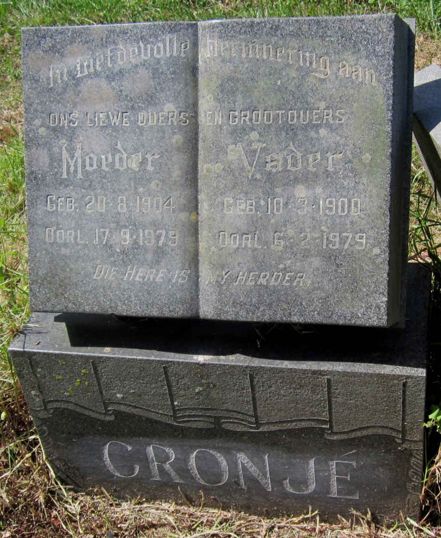 CRONJÉ Louis Jeremias Cornelius 1900-1979 &amp; Cornelia Victoria Wilhelmina 1904-1979