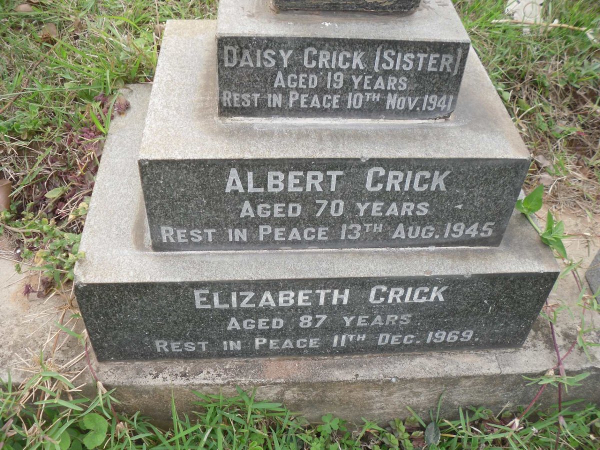 CRICK Albert -1945 :: CRICK Elizabeth -1969 :: CRICK Daisy -1941