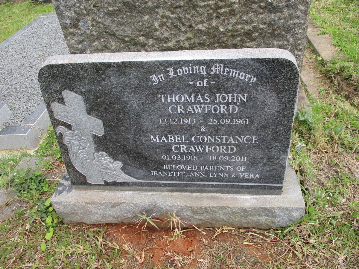 CRAWFORD Thomas John 1913-1961 &amp; Mabel Constance 1916-2011