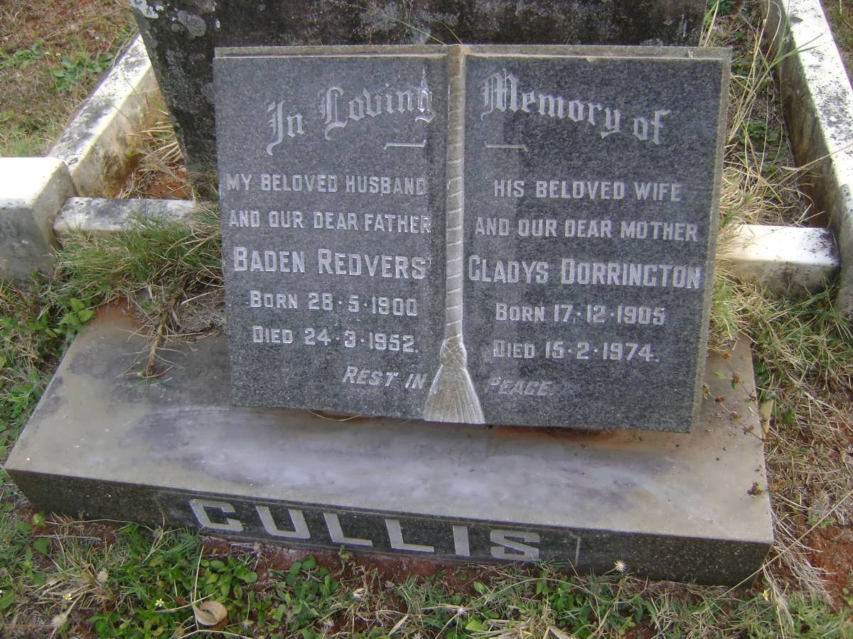 CULLIS Baden Redvers 1900-1952 &amp; Gladys Dorrington 1905-1974