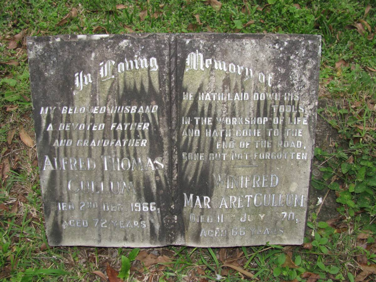 CULLUM Alfred Thomas -1966 &amp; Winifred Margaret -1970