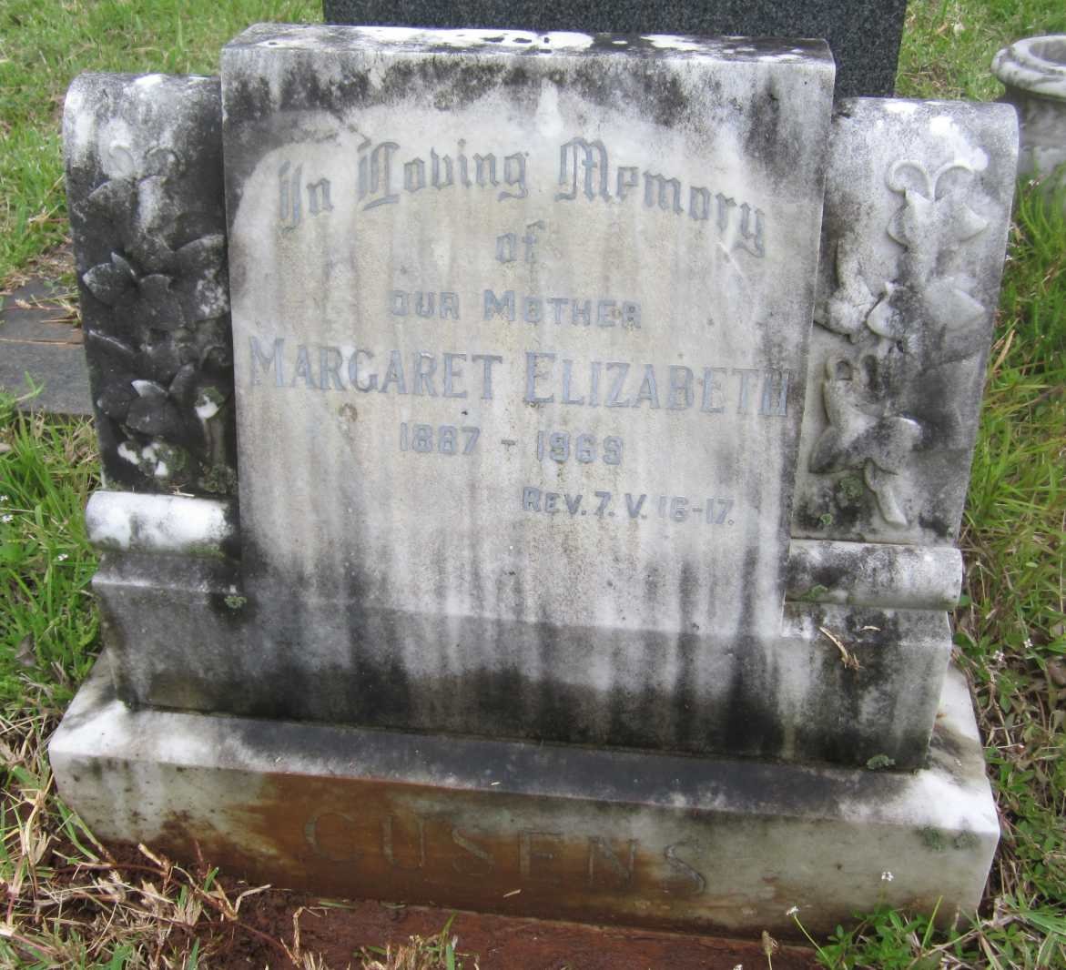 CUSENS Margaret Elizabeth 1887-1969