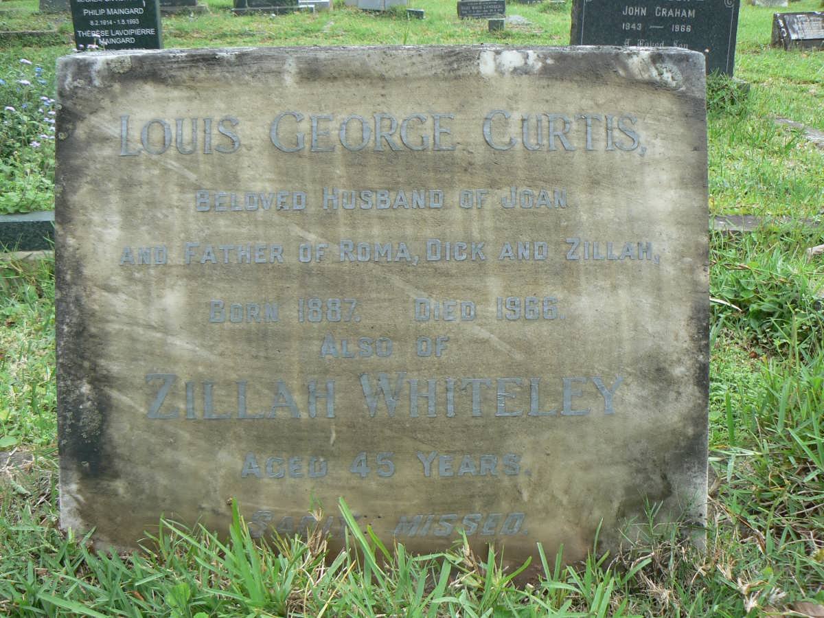 CURTIS Louis George 1887-1966 :: WHITELEY Zillah  
