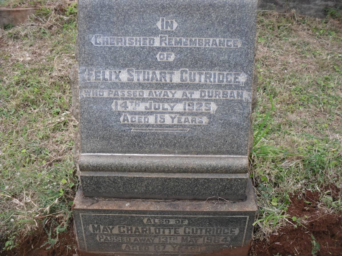 CUTRIDGE May Charlotte -1964 :: CUTRIDGE Felix Stuart -1925