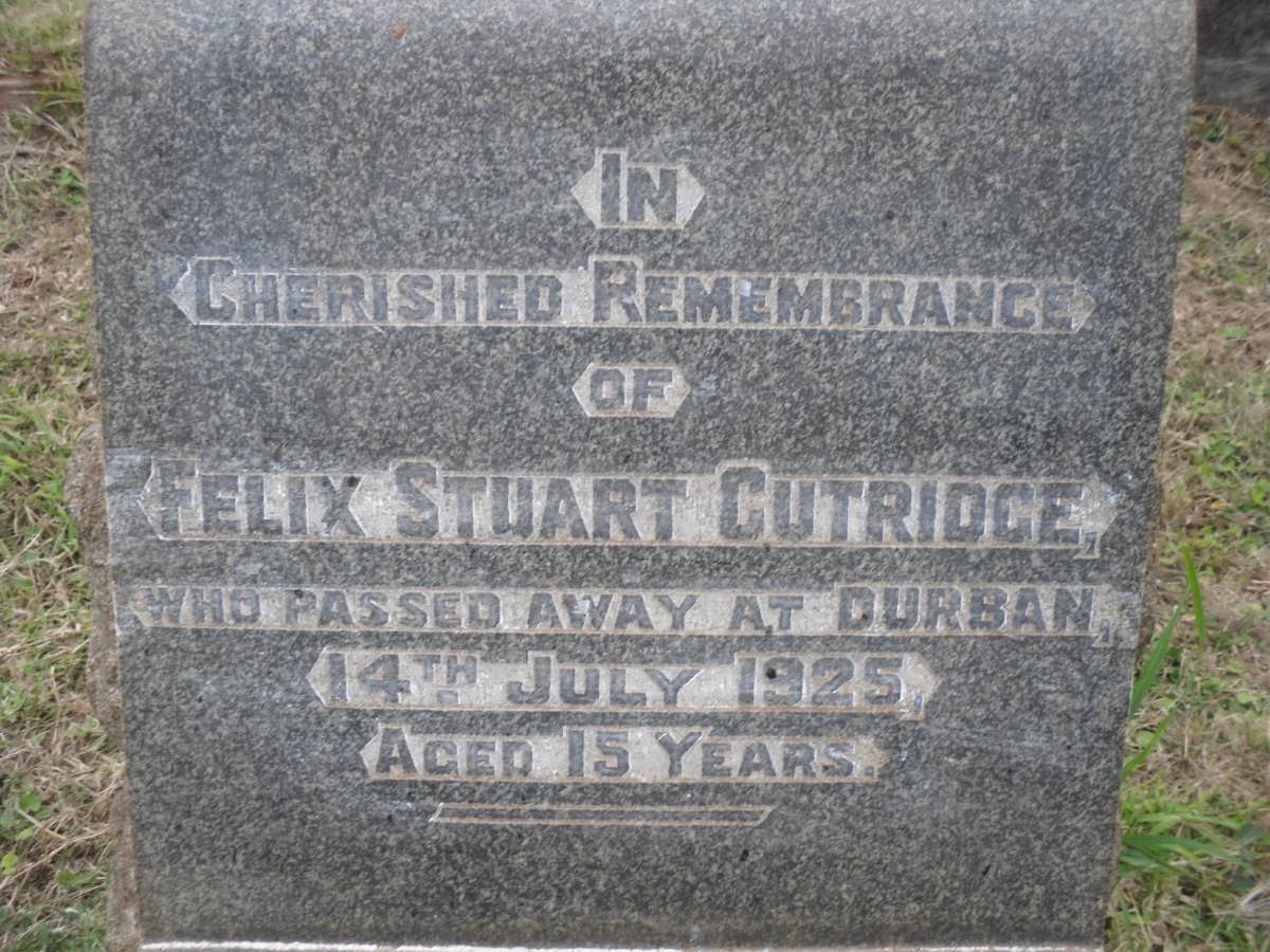 CUTRIDGE May Charlotte -1964 :: CUTRIDGE Felix Stuart -1925