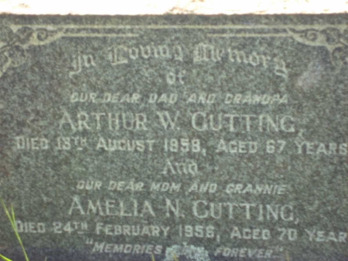 CUTTING Arthur W. -1958 &amp; Amelia N. -1956