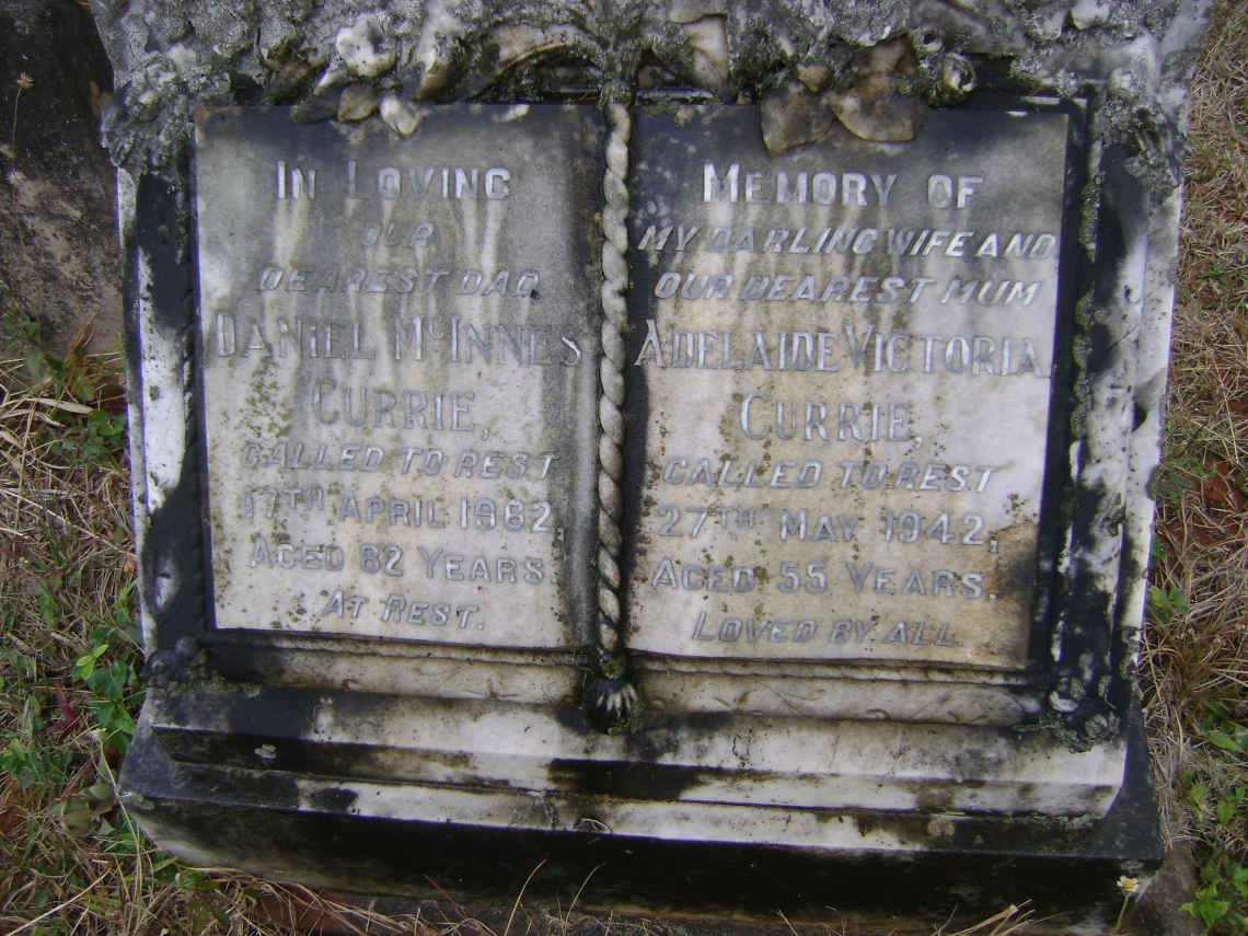 CURRIE Daniel McInnes -1962 &amp; Adelaide Victoria -1942