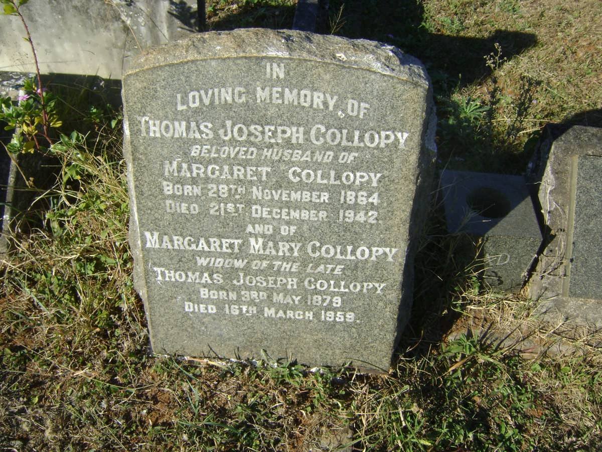 COLLOPY Thomas Joseph 1864-1942 &amp; Margaret Mary 1878-1959