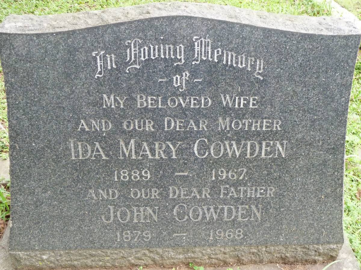 COWDEN John 1879-1968 &amp; Ida Mary 1889-1967