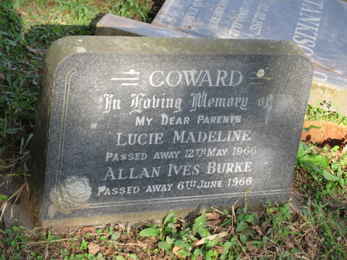 COWARD Allan Ives Burke -1966 &amp; Lucie Madeline -1966