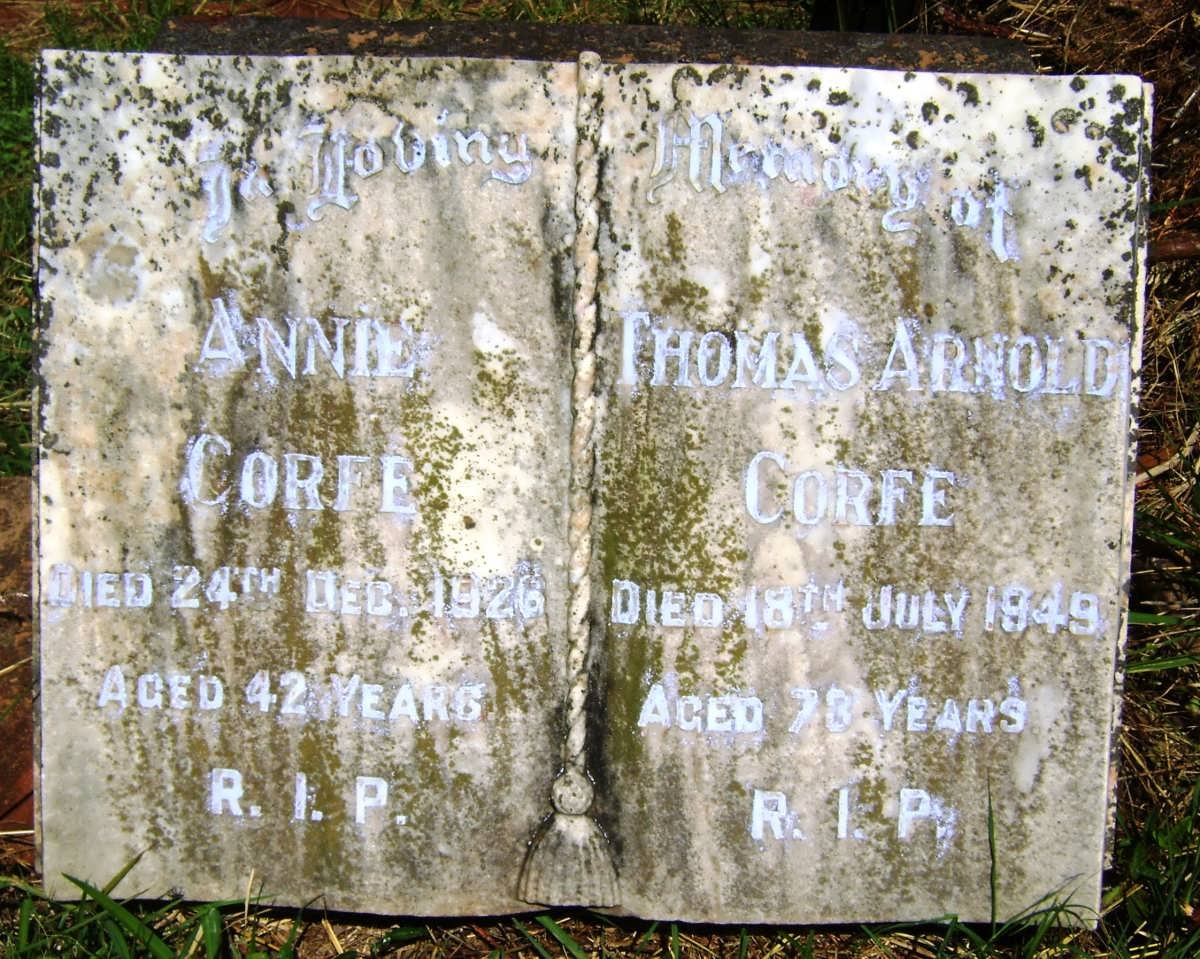 CORFE Thomas Arnold -1949 &amp; Annie -1926