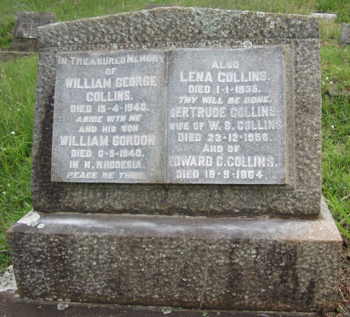 COLLINS William George -1940 :: COLLINS William Gordon  -1940 :: COLLINS Lena -1935 :: COLLINS Gertrude -1950