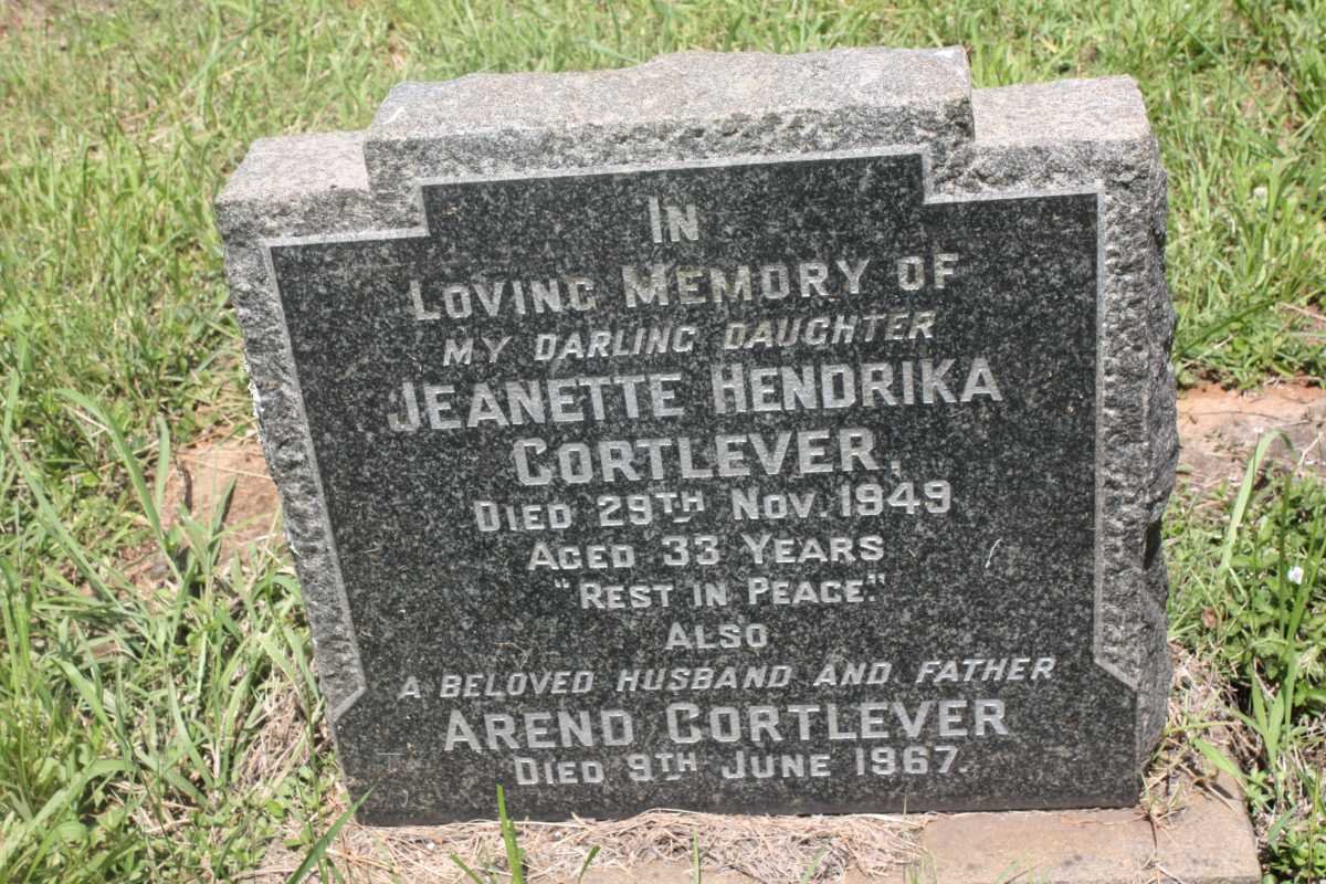 CORTLEVER Arend -1967 :: CORTLEVER Jeanette Hendrika - 1949