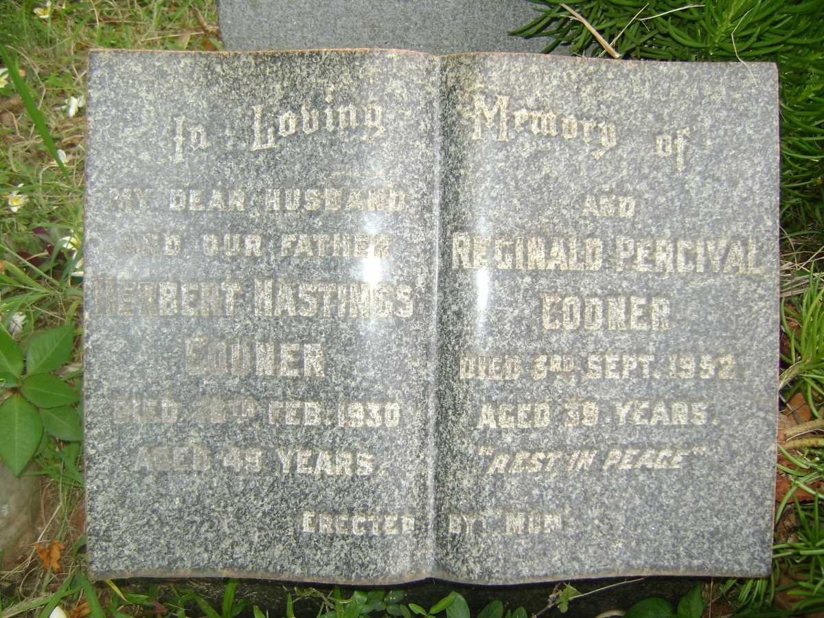 CODNER Herbert Hastings -1930 :: CODNER Reginald Percival -1952