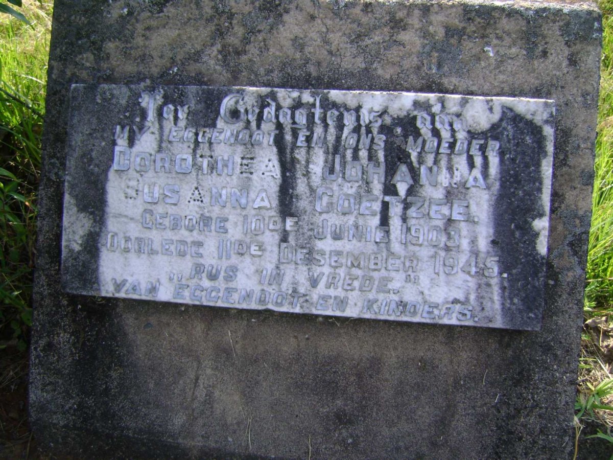 COETZEE Dorothea Johanna Susanna 1903-1945