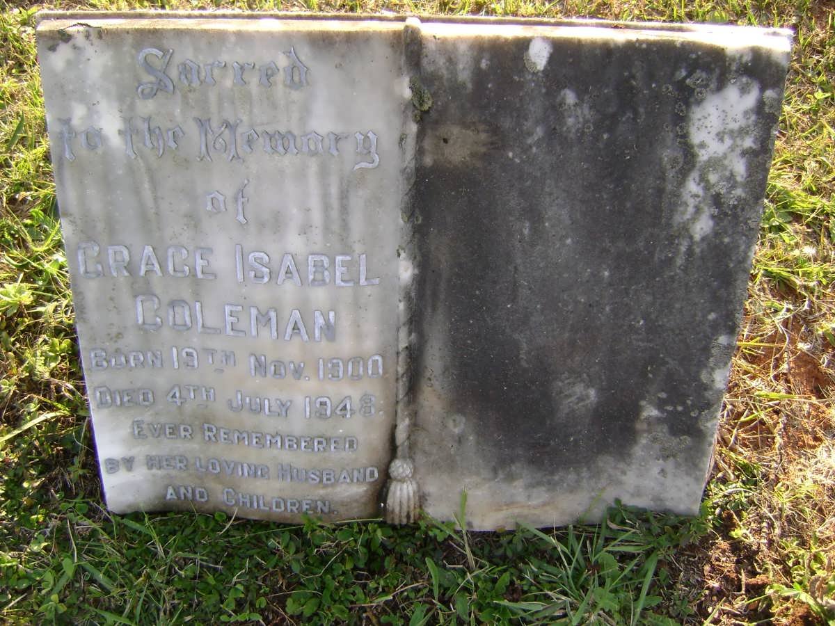 COLEMAN Grace Isabel 1900-1948