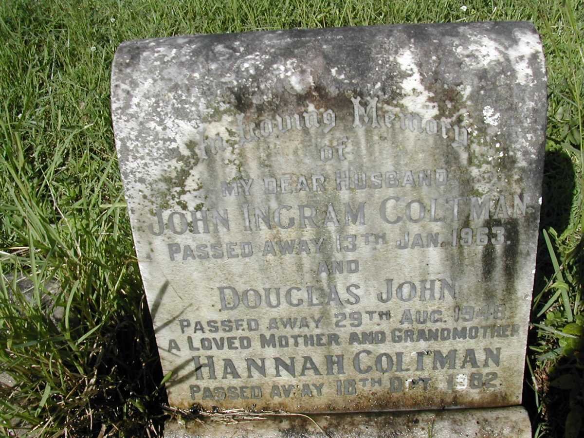 COLTMAN John Ingram -1963 &amp; Hannah -1982 :: COLTMAN Douglas John -1948