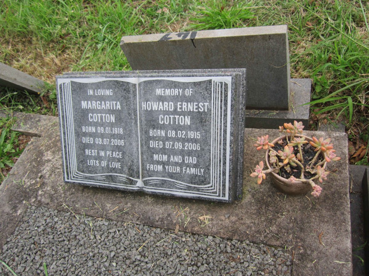 COTTON Howard Ernest 1915-2006 &amp; Margarita 1918-2006