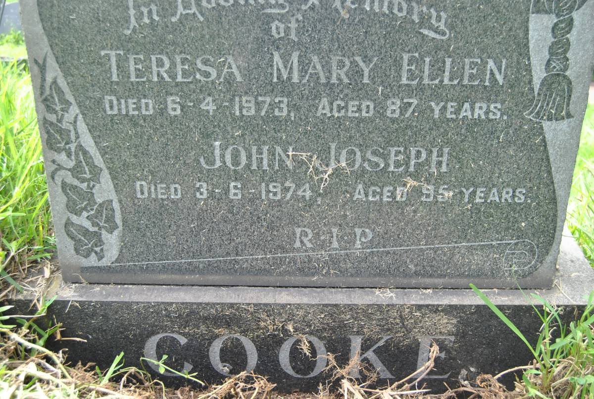 COOKE John Joseph -1974 &amp; Teresa Mary Ellen -1973