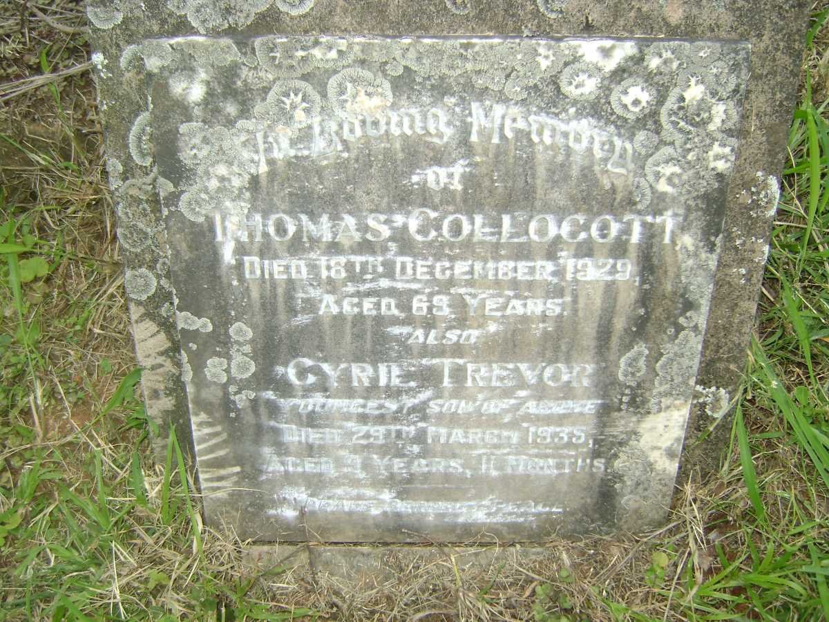 COLLOCOTT Thomas -1929 :: COLLOCOTT Cyril Trevor -1935