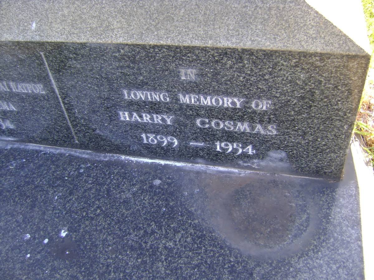 COSMAS Harry 1899-1954 &amp; Katherine 1900-1970