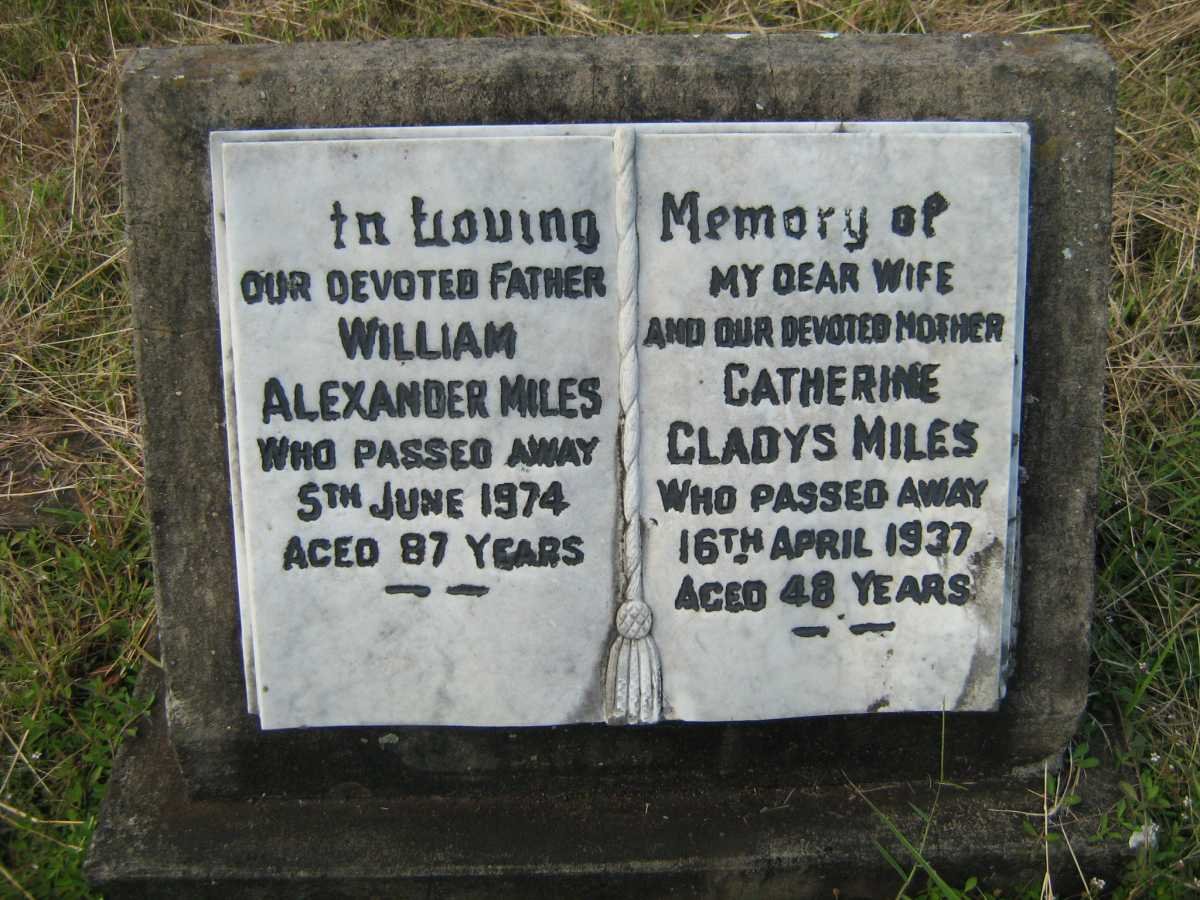 COSSEY Eric Tyndall -1970 :: MILES William Alexander -1974 &amp; Catherine Gladys -1937
