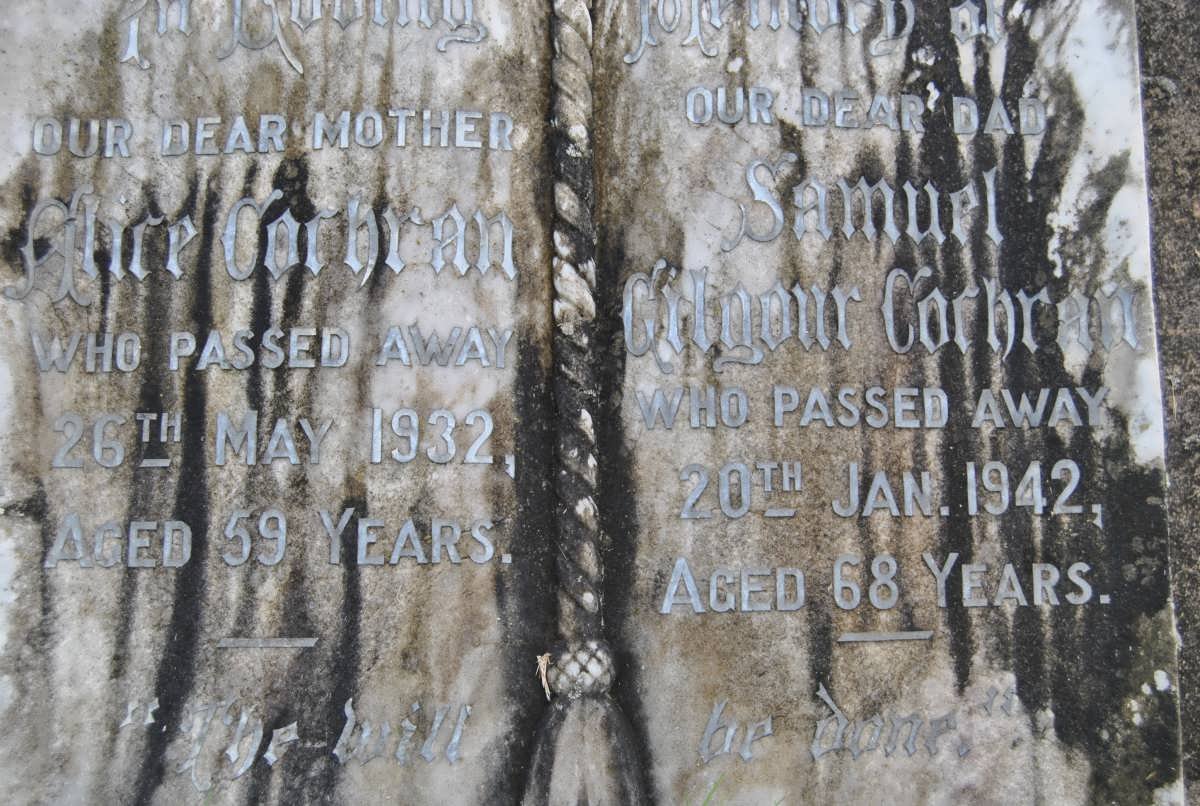 COCHRAN Samuel Gilgour -1942 &amp; Alice -1932