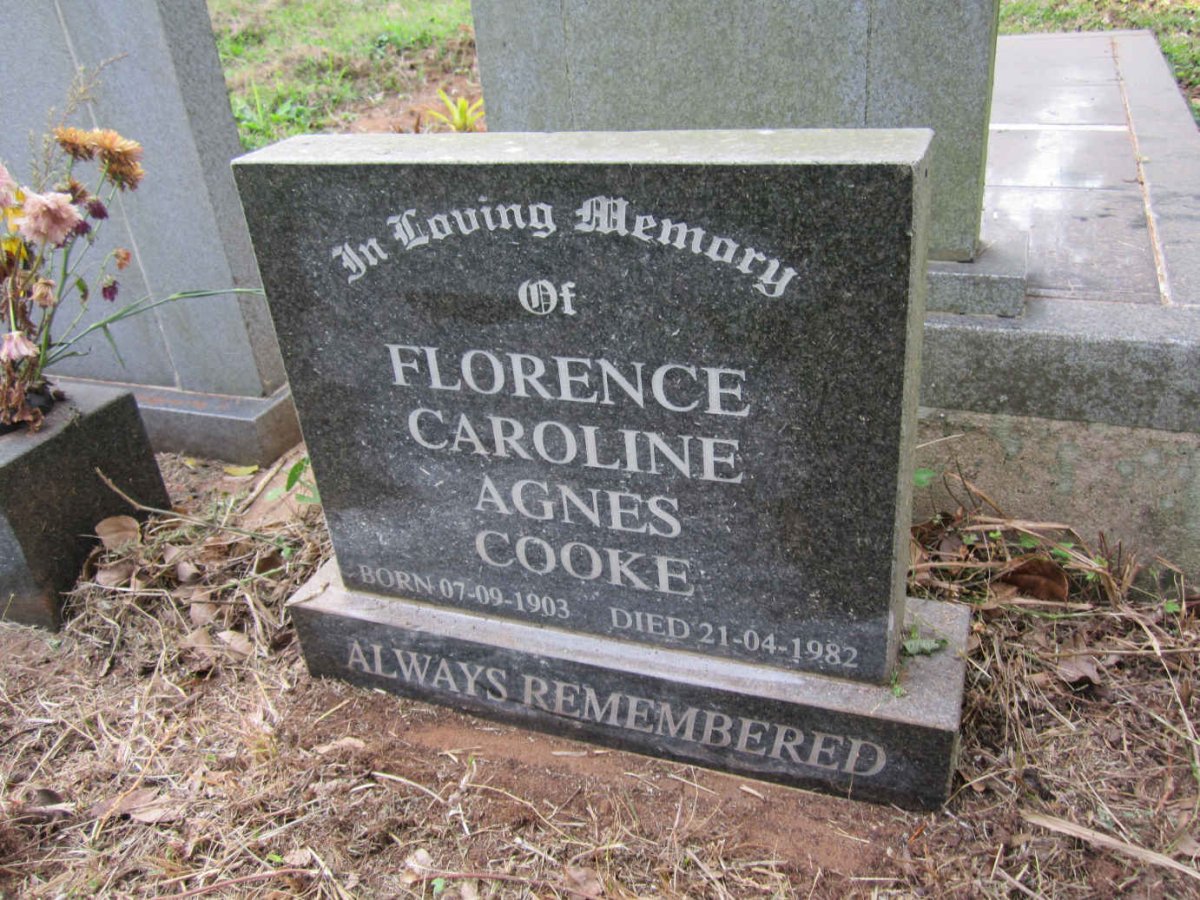 COOKE Florence Caroline Agnes 1903-1982
