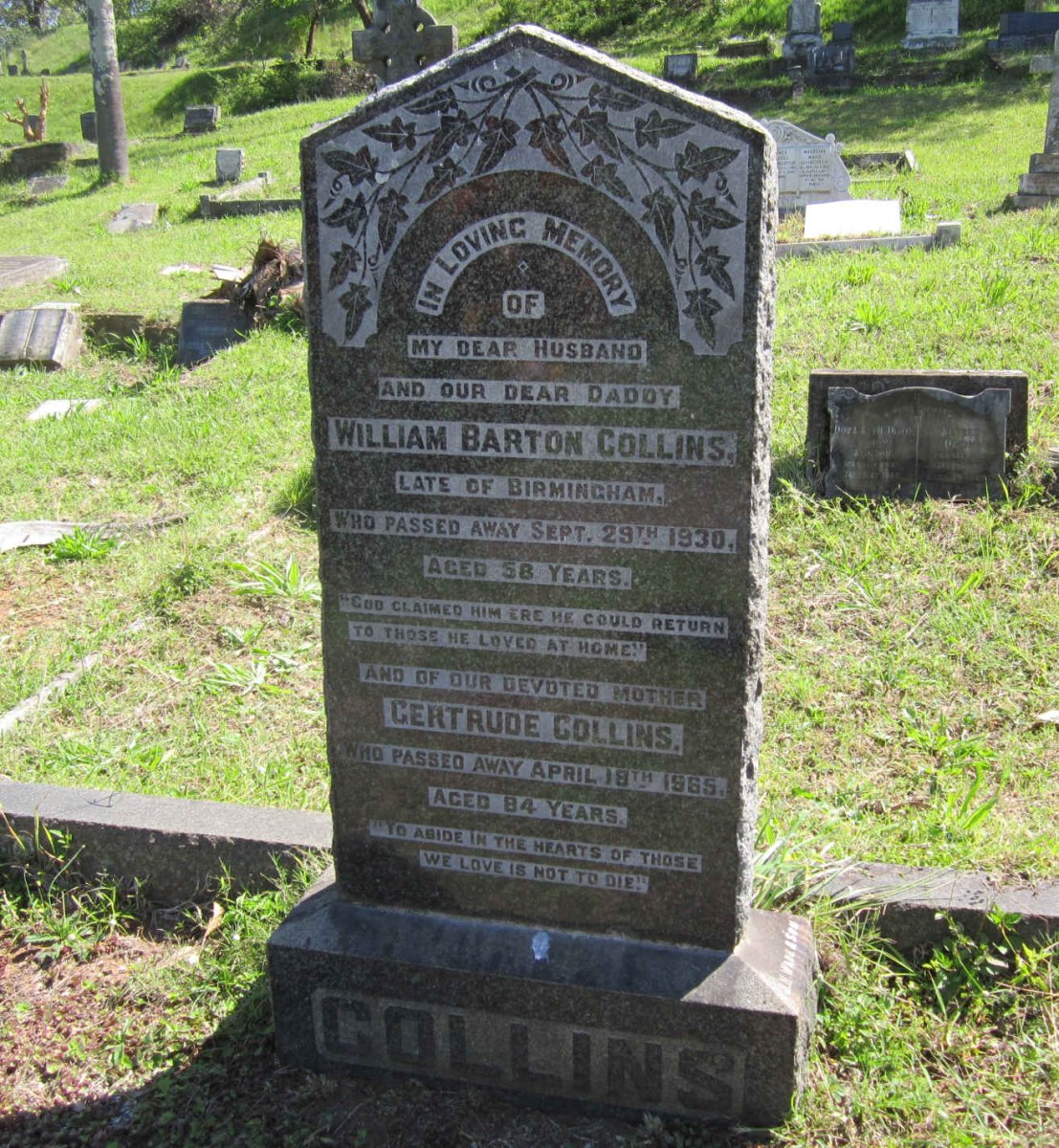 COLLINS William Barton -1930 &amp; Gertrude - 1965